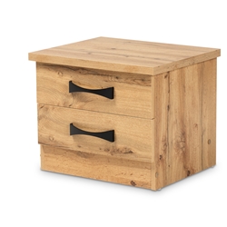 Baxton Studio Colburn Modern and Contemporary Oak Brown Finished Wood 2-Drawer Nightstand